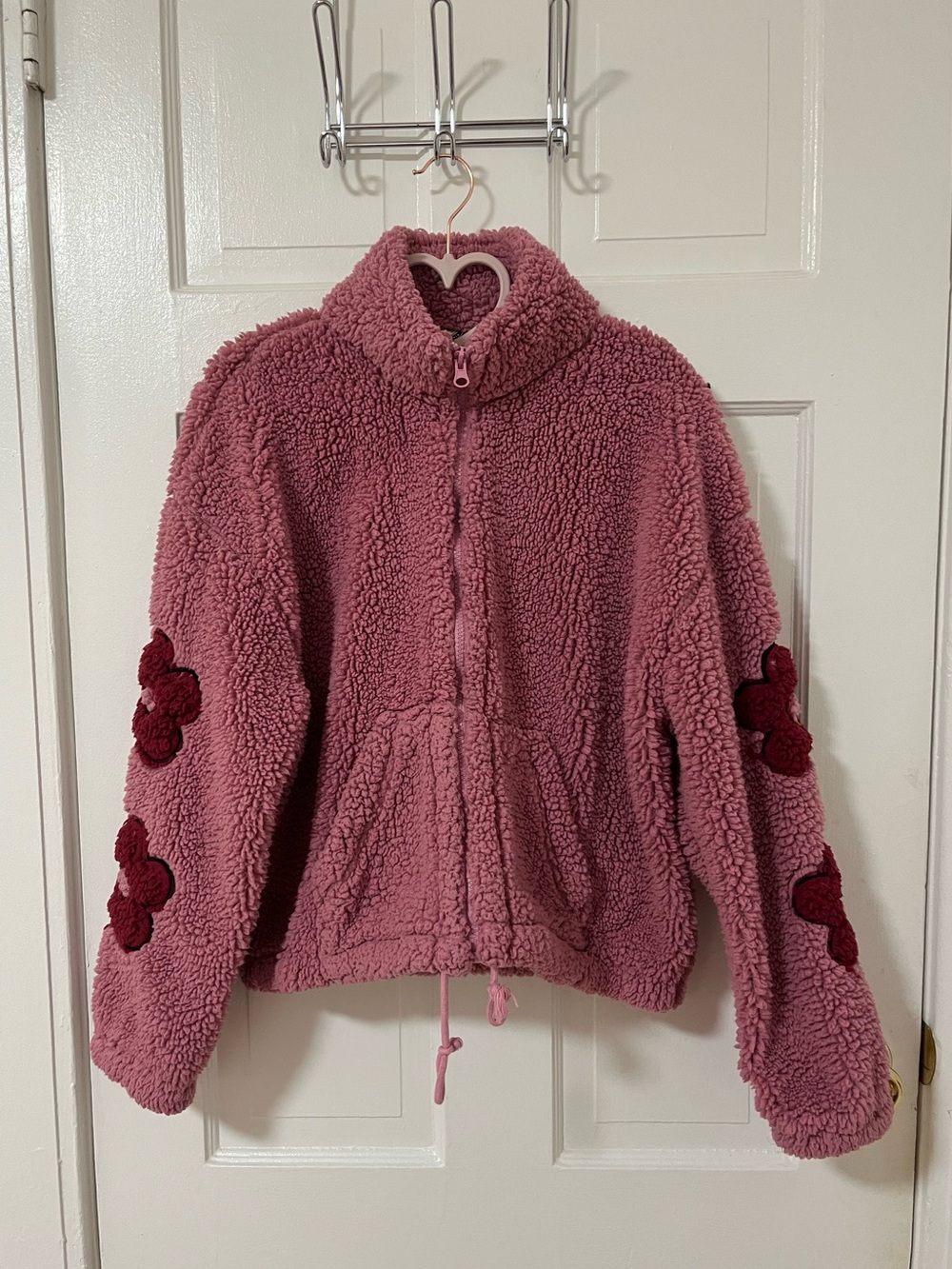 Pink Flower Sherpa Jacket